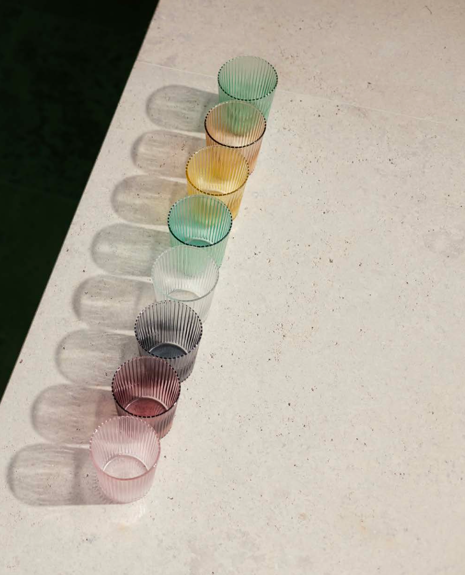 Ribbed Elegance Water Glasses Lucky